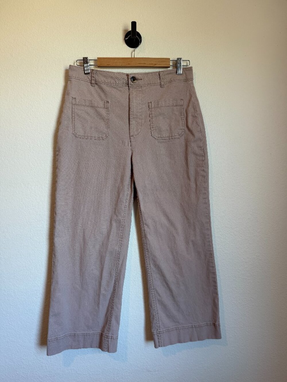 Old Navy High Rise Wide-Leg Chino Pants Mollusk Size 8 - Picture 2 of 9
